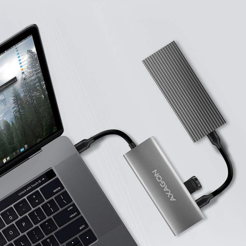 Picture of Picture of HUB USB-C AXAGON HMC-5G2 2x USB-A + 2x USB-C + HDMI, USB-C 3.2 Gen 2 10Gbps, PD 60W
