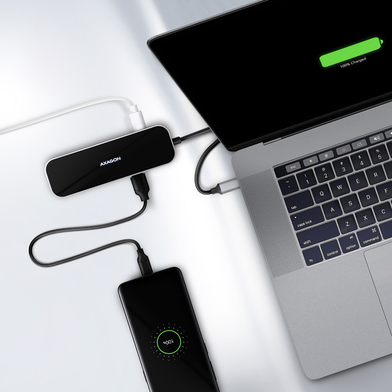Picture of Picture of Multiport-Hub AXAGON HMC-6GL USB-Hub, 3x USB-3.0, 1x RJ-45, 1x HDMI