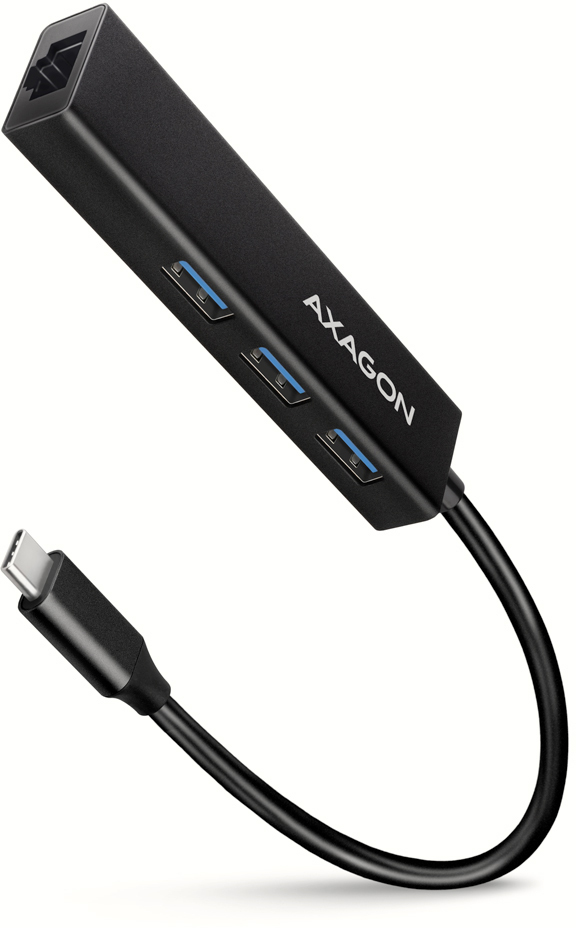 Picture of Picture of HUB USB-C AXAGON HMC-GL3A 3x USB-A + GLAN, USB 3.2 Gen 1 hub, metalico