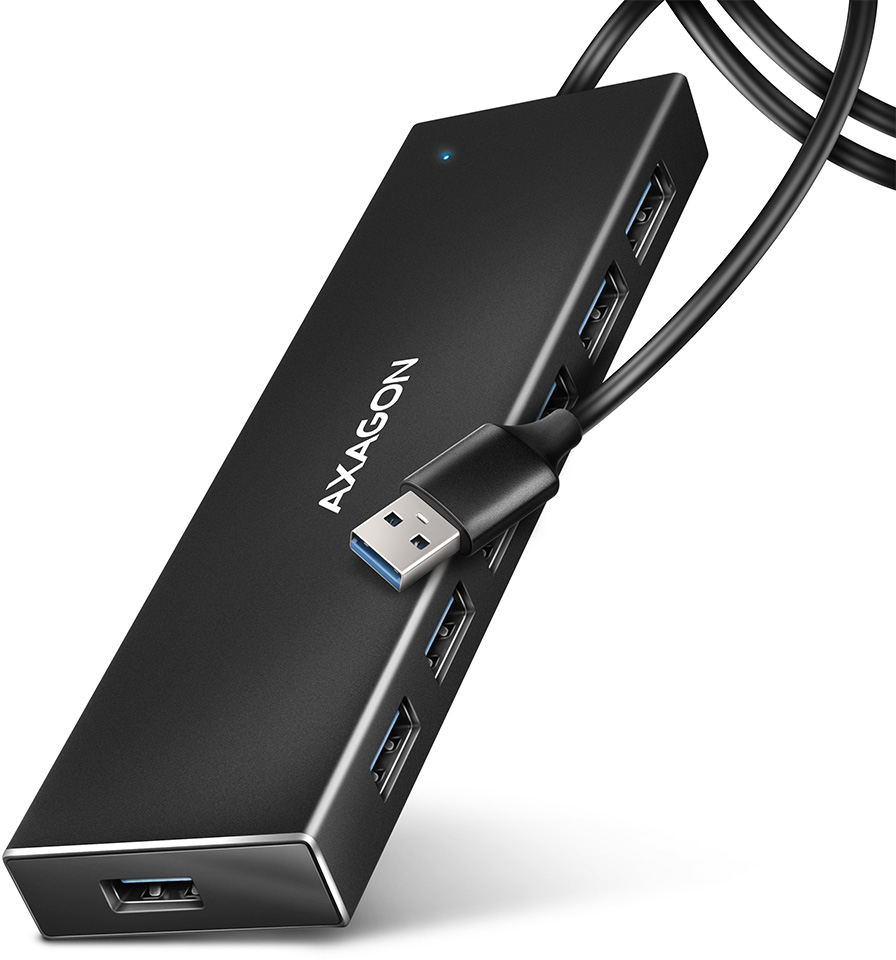 Picture of Picture of HUB USB AXAGON HUE-F7A 7x USB 3.2 Gen 1 ALU FLAT, micro USB power IN