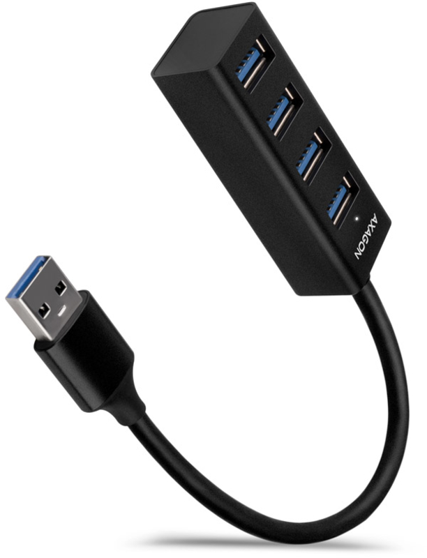 AXAGON - Mini Hub AXAGON HUE-M1A Superspeed USB-A, 4x USB 3.0 - 20cm
