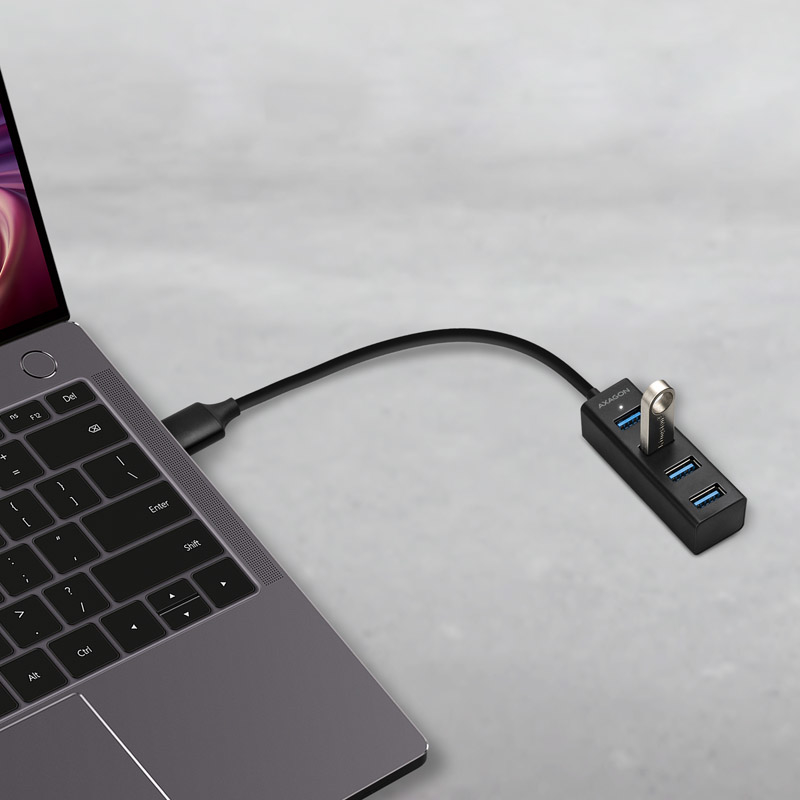 Picture of Picture of Mini Hub AXAGON HUE-M1A Superspeed USB-A, 4x USB 3.0 - 20cm