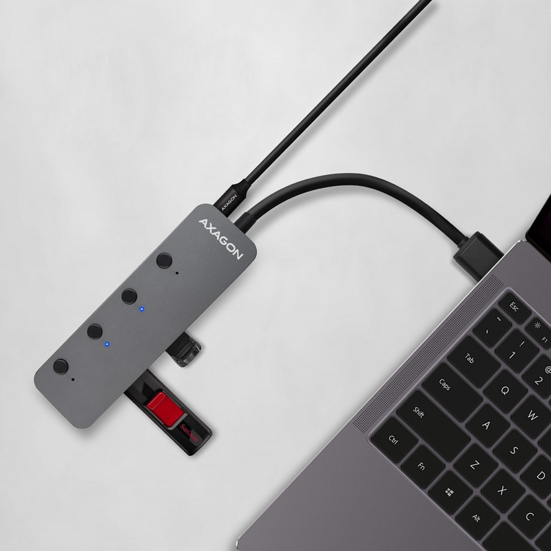 Picture of Picture of Hub Switch AXAGON HUE-MSA Superspeed USB-A, 4x USB 3.0, Activo - 20cm
