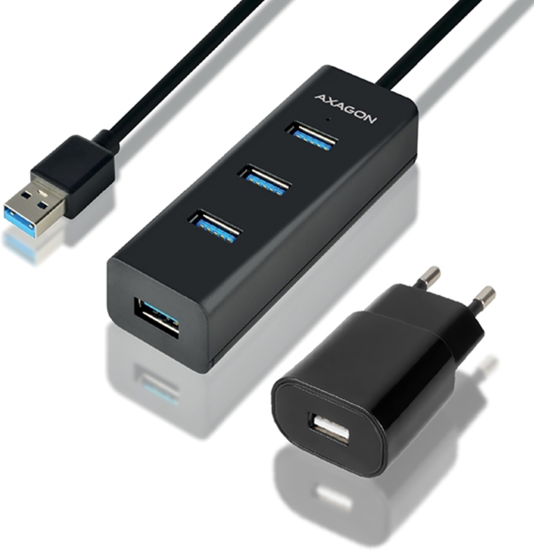 Picture of Picture of HUB de cargamento AXAGON HUE-S2BP 4x USB3.0, MicroUSB Charging, Incl. AC Adapter