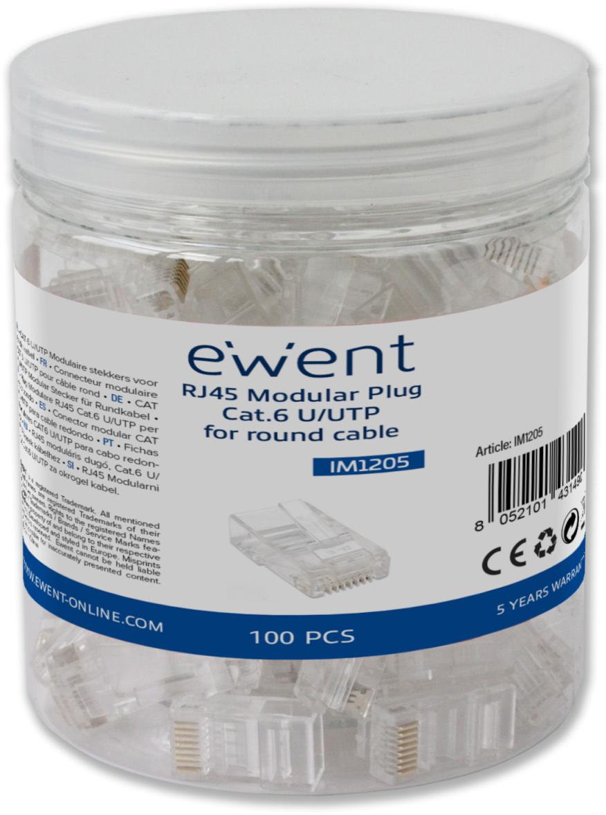 Picture of Picture of Conectores RJ45 Ewent IM1205 Modulares Cat.6 U/UTP Transparentes (Pack-100)