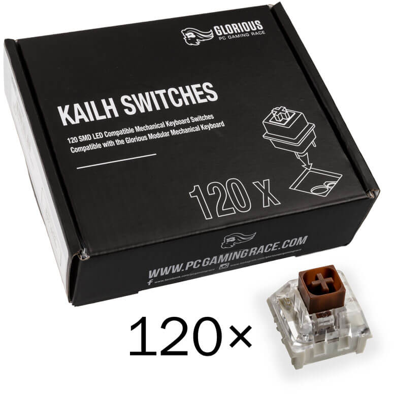 Picture of Picture of Pack 120 Switches Kailh Box Brown para Glorious GMMK
