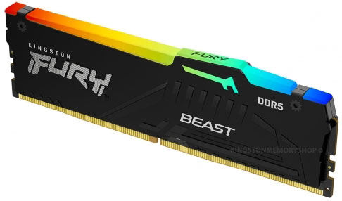 Picture of Picture of Kingston 16GB DDR5 5200MHz FURY Beast RGB 1R CL40