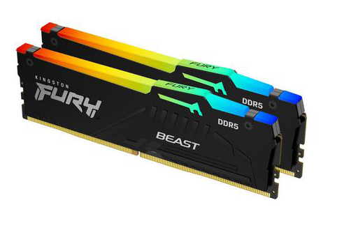 Picture of Picture of Kingston Kit 64GB (2 x 32GB) DDR5 5200MHz FURY Beast RGB Negro 2R CL40