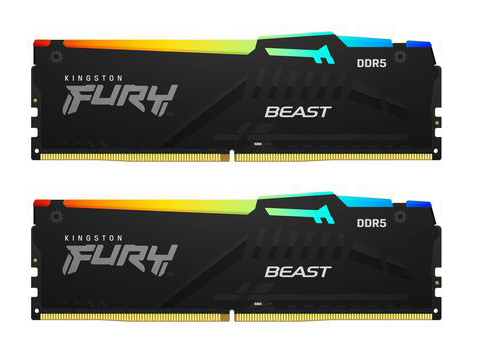 Picture of Picture of Kingston Kit 64GB (2 x 32GB) DDR5 5200MHz FURY Beast RGB Negro 2R CL40