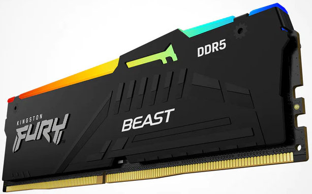 Kingston - Kingston 16GB DDR5 5600MHz FURY Beast RGB 1R CL40