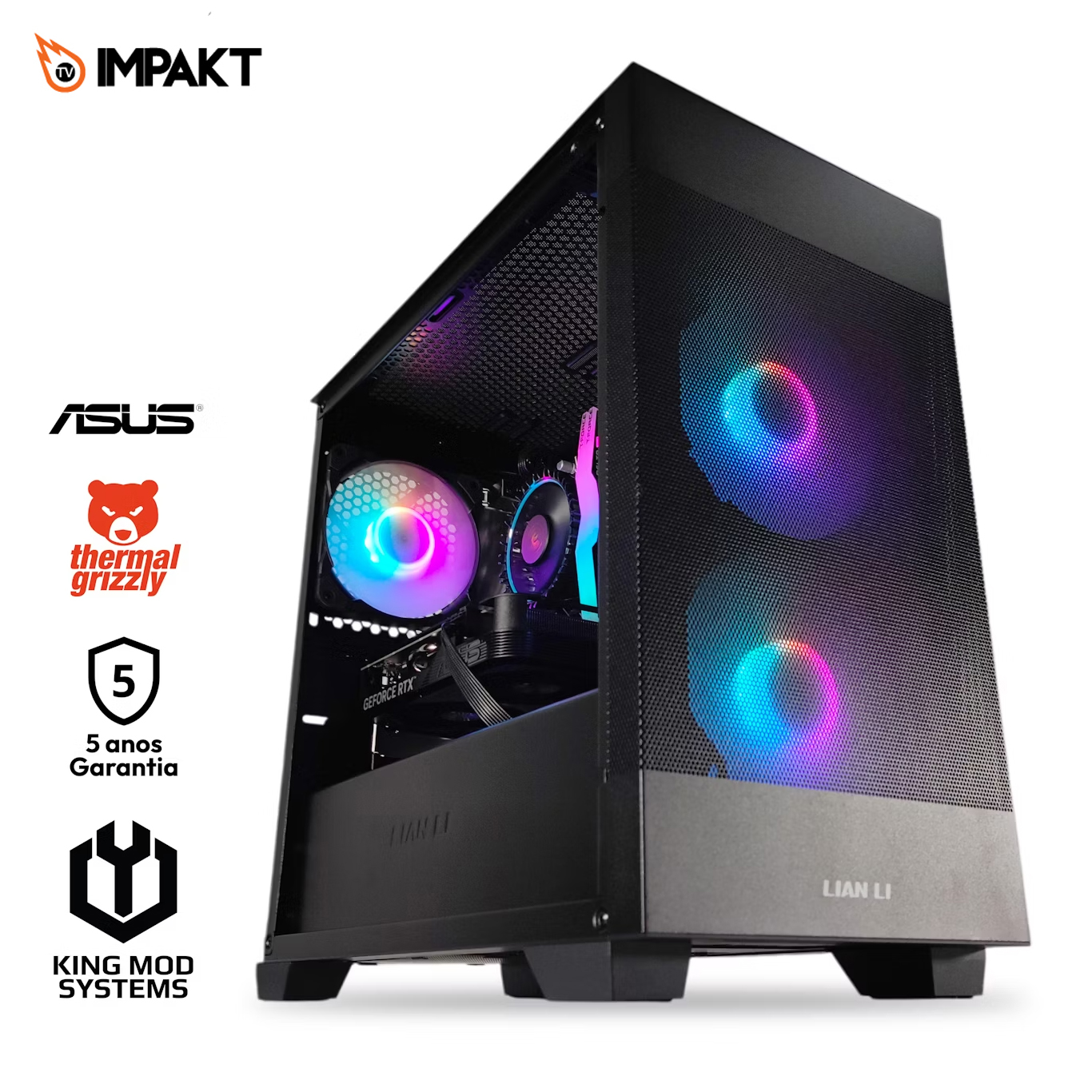 King Mod Systems - Ordenador King Mod Gamer-PC x ASUS Impakt Edition Intel i5 14400F 32GB DDR4 1TB RTX 4060 WiFi W11