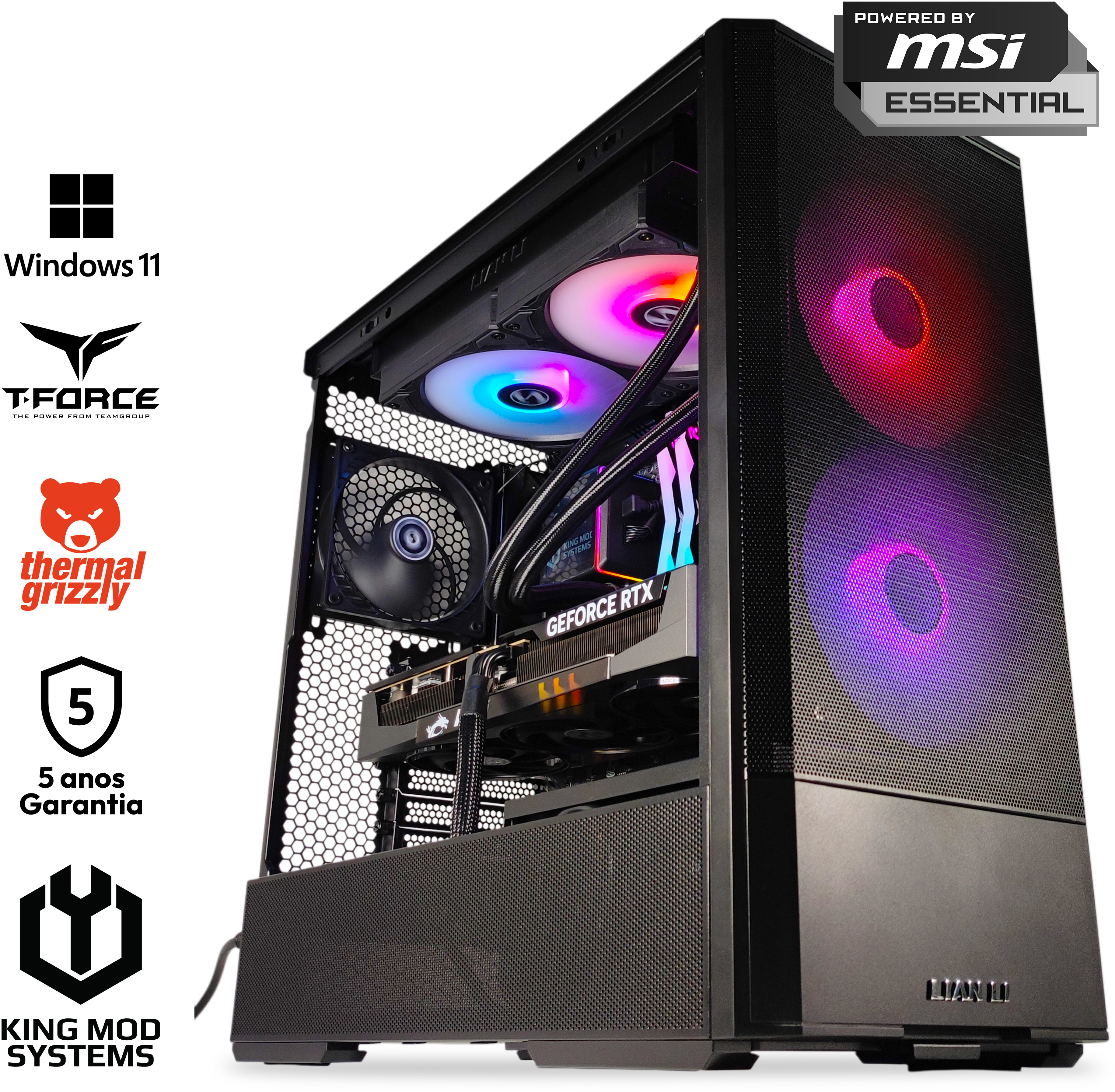 Picture of Picture of Ordenador King Mod Gamer-PC Ryzen 7 9800X3D 32GB DDR5 1TB RTX 5070 Ti WiFi W11