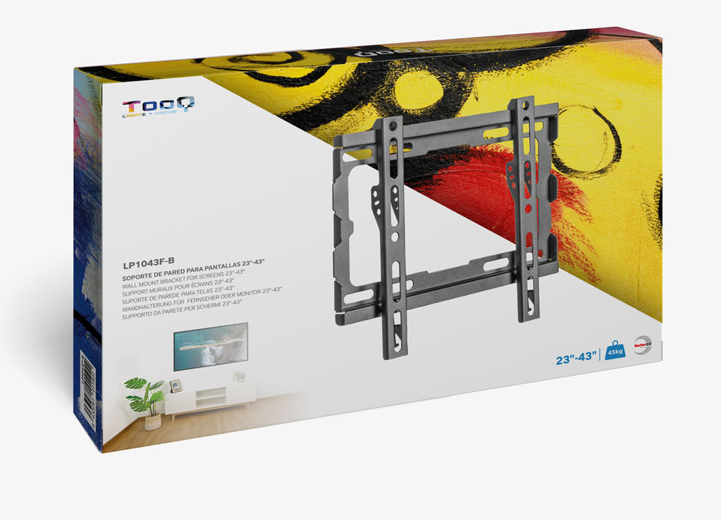 Picture of Picture of Soporte de Pared Tooq 23" a 43" Max. 45Kg Negro