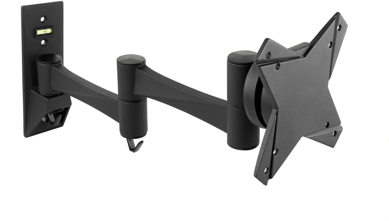 Tooq - Soporte de Pared Tooq Tilt e GiRatónrio 3 Pivots 13" a 27" Max. 15kg Negro