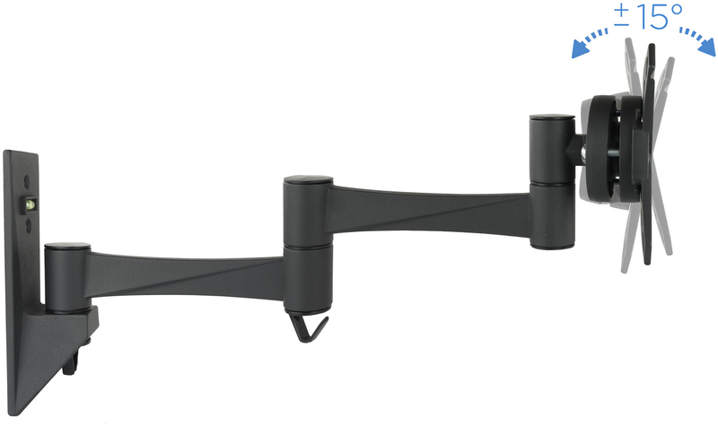 Tooq - Soporte de Pared Tooq Tilt e GiRatónrio 3 Pivots 13" a 27" Max. 15kg Negro