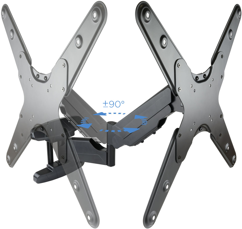 Tooq - Soporte de Pared Tooq Tilt e GiRatónrio 3 Pivots 23" a 55" Max. 30kg Negro