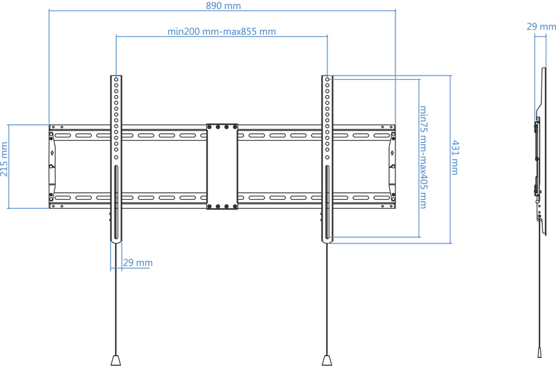 Tooq - Soporte de Pared Tooq 43" a 90" Max.70Kg