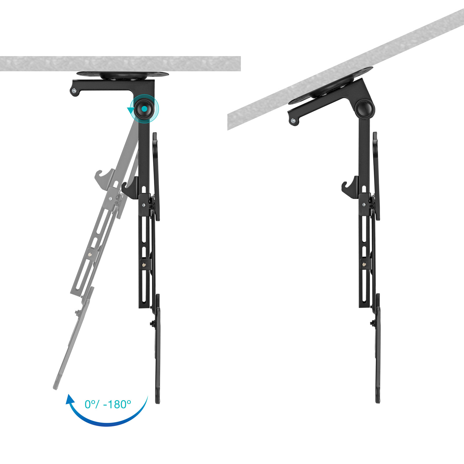 Picture of Picture of Soporte de Techo Tooq Inclinable Rotación y Ajuste de Altura 23" a 55" Máx. 20Kg