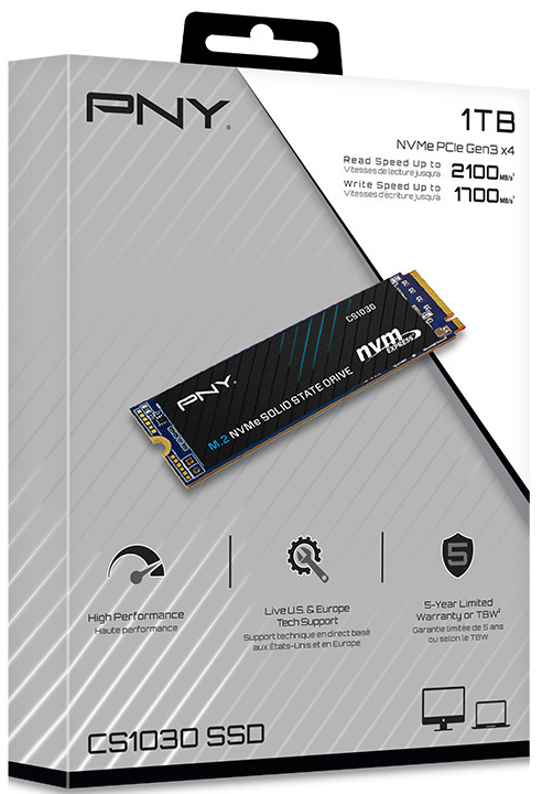 Picture of Picture of SSD PNY CS1030 1TB M.2 NVMe (2100/1700MB/s)