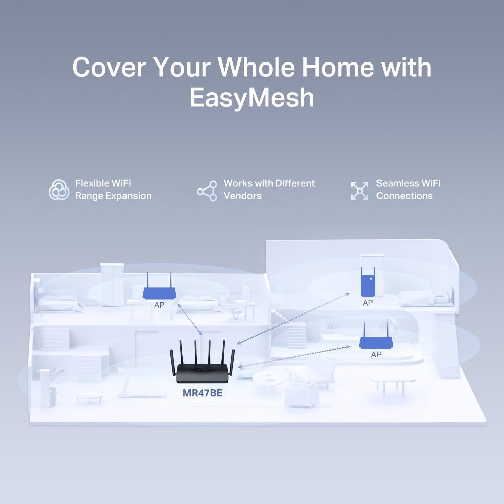mercusys - Router Mercusys MR47BE BE9300 Tri-Band WiFi 7
