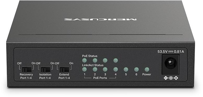 mercusys - Switch SOHO Mercusys MS106LP 6 Portas 10/100 Mbps Managed PoE+