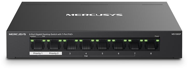 mercusys - Switch SOHO Mercusys MS108GP 8 Portas Gigabit UnManaged PoE+