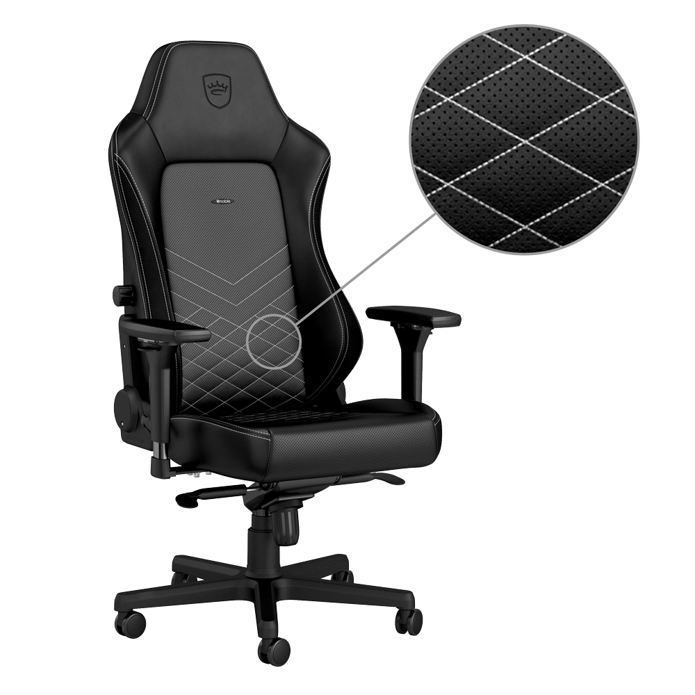 noblechairs - Silla noblechairs HERO - Negro / Blanco Platina