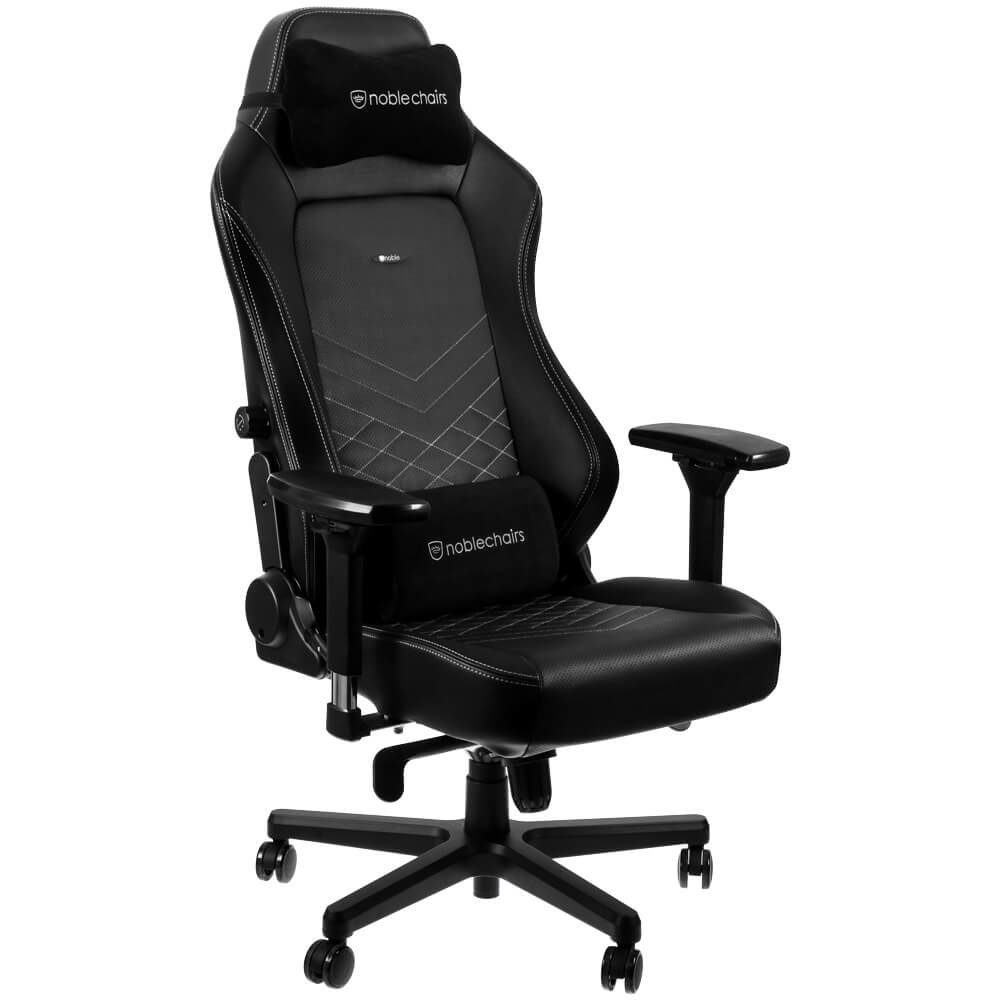 noblechairs - Silla noblechairs HERO - Negro / Blanco Platina