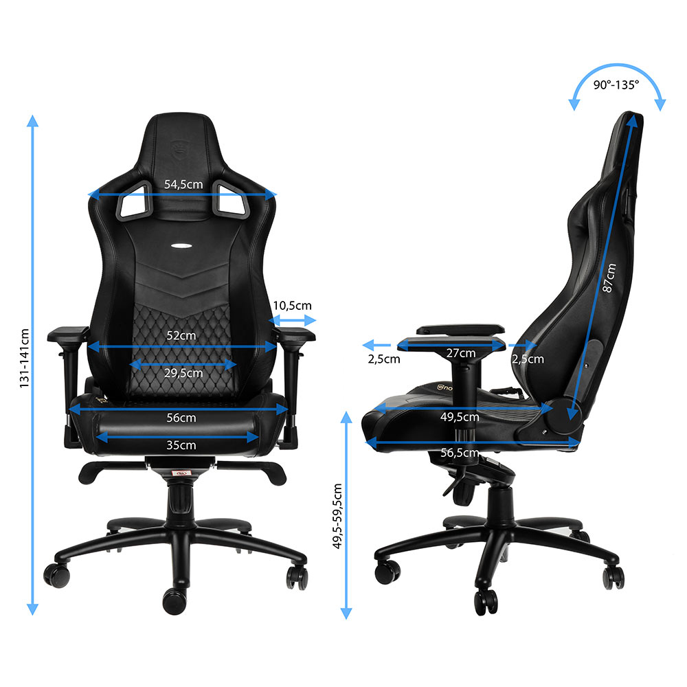 noblechairs - Silla noblechairs EPIC Real Leather - Negro
