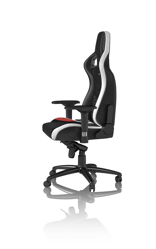 noblechairs - Silla noblechairs EPIC Real Leather - Negro / Blanco / Rojo