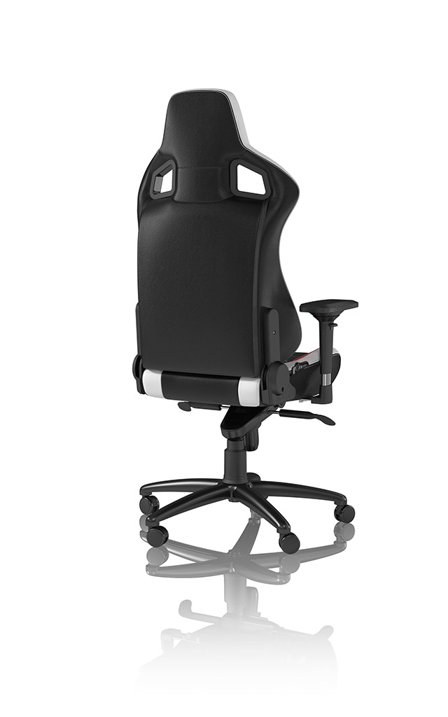 noblechairs - Silla noblechairs EPIC Real Leather - Negro / Blanco / Rojo
