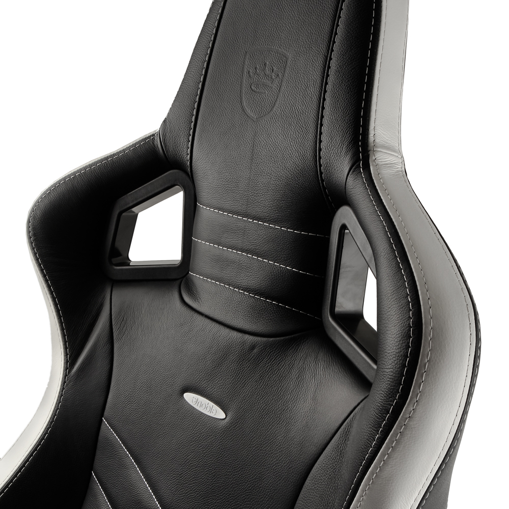 noblechairs - Silla noblechairs EPIC Real Leather - Negro / Blanco / Rojo