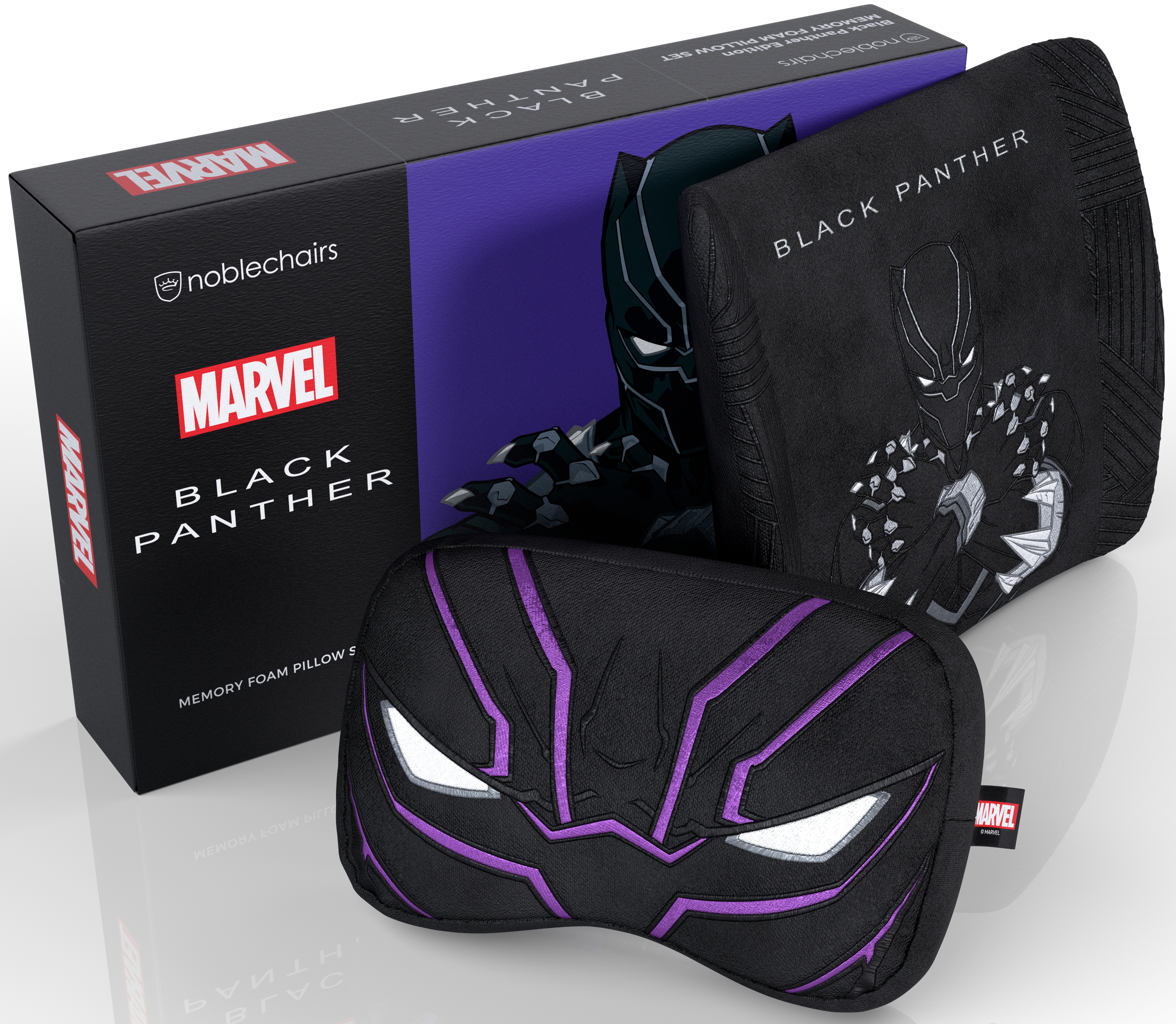 noblechairs - Juego de Almohadas noblechairs Memory Foam - Black Panther Edition