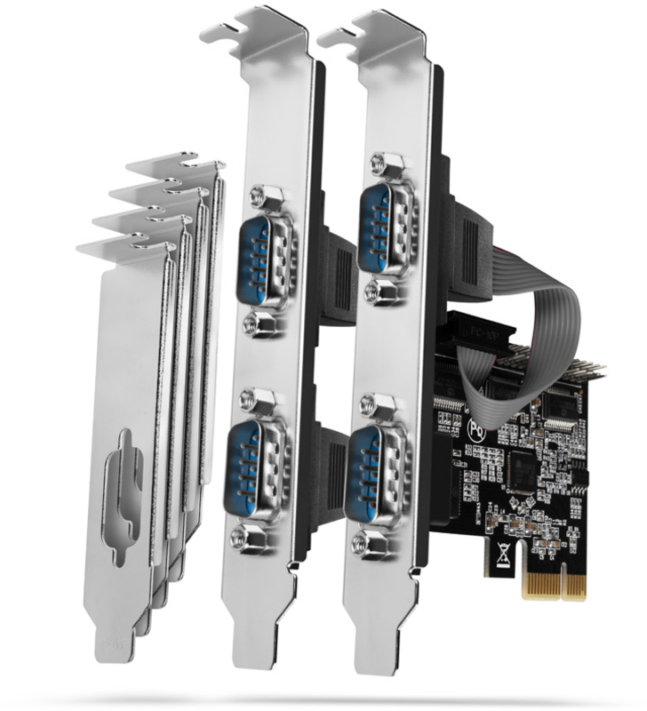 AXAGON - Controlador PCIe AXAGON PCEA-S4N chip ASIX AX99100 4x Serial Port + LP