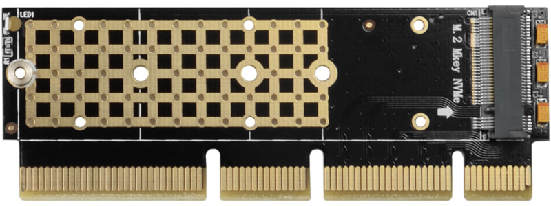 AXAGON - Adaptador PCIe 3.0 16x AXAGON PCEM2-1U, M.2 SSD NVMe, hasta 80mm SSD, low profile 1U