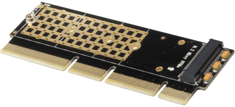 Picture of Picture of Adaptador PCIe 3.0 16x AXAGON PCEM2-1U, M.2 SSD NVMe, hasta 80mm SSD, low profile 1U