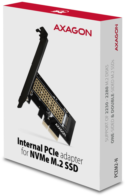AXAGON - Adaptador AXAGON PCEM2-N PCIe-3.0-x4, 1x M.2/NVMe/SSD con disipador pasivo