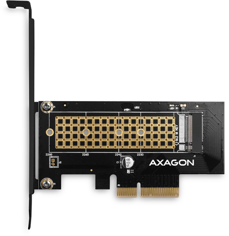 AXAGON - Adaptador AXAGON PCEM2-N PCIe-3.0-x4, 1x M.2/NVMe/SSD con disipador pasivo