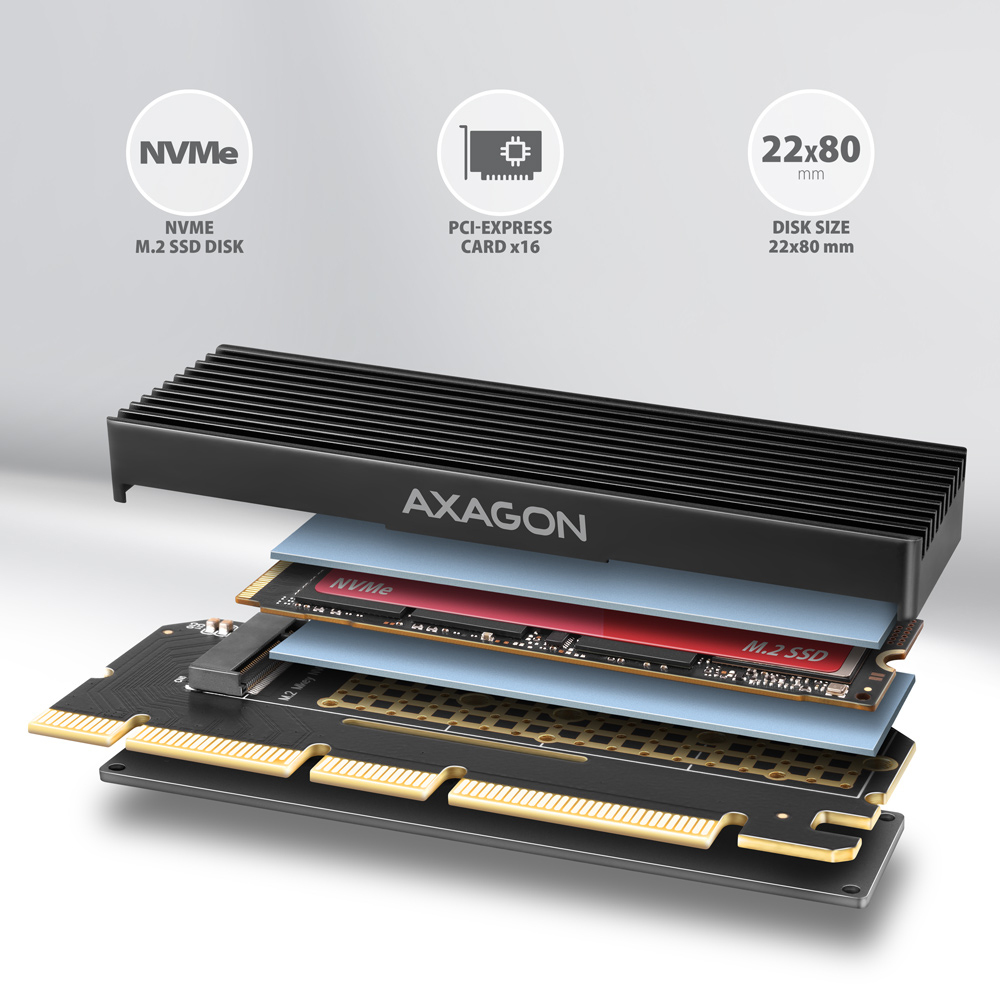 Picture of Picture of Adaptador PCIe 3.0 AXAGON PCEM2-XS  16x - M.2 SSD NVMe