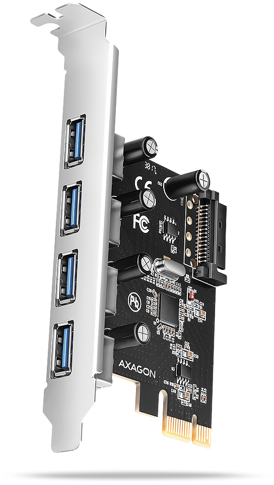 Picture of Picture of Adaptador PCIe AXAGON PCEU-43RSA - 4x USB 5Gbps port, SATA power