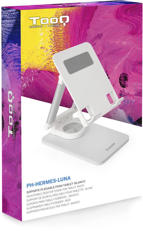 Tooq - Soporte Mesa Tooq Giratório Ajustable p/ Tablet Max. 13" Blanco
