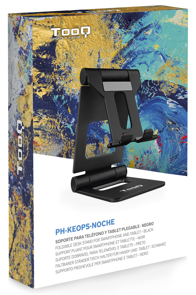 Tooq - Soporte Mesa Tooq Ajustable p/ Smartphone/Tablet Max. 10" Negro