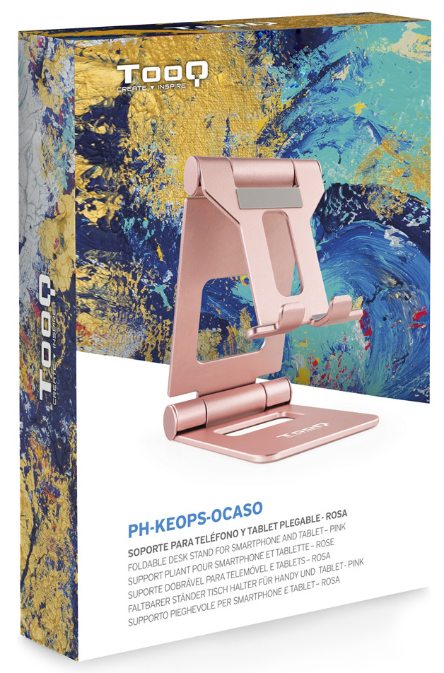 Tooq - Soporte Mesa Tooq Ajustable p/ Smartphone/Tablet Max. 10" Rosa