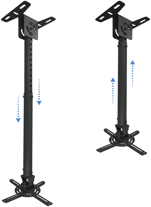 Tooq - Soporte de Techo Tooq para Proyectores Tilt GiRatónrio e Extensível Max.20kg Negro