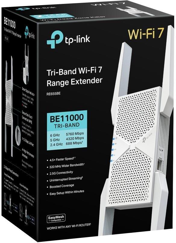 TP-Link - Repetidor TP-Link RE655BE BE11000 Tri-Band Wi-Fi 7