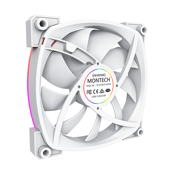 Montech - Ventilador Montech RX140 PWM ARGB PWM 140mm Blanco (Reversed Fan Blades)