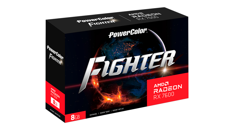 PowerColor - Tarjeta Gráfica PowerColor Radeon RX 7600 Fighter 8GB GD6