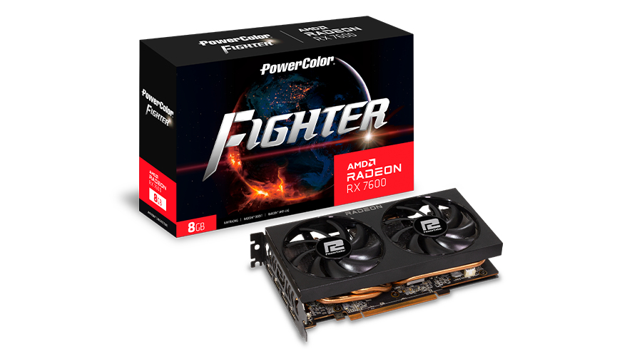 PowerColor - Tarjeta Gráfica PowerColor Radeon RX 7600 Fighter 8GB GD6