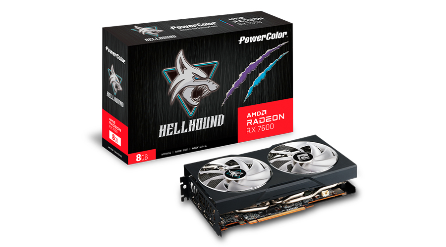 PowerColor - Tarjeta Gráfica PowerColor Radeon RX 7600 Hellhound OC 8GB GD6