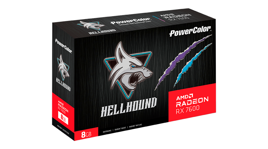 PowerColor - Tarjeta Gráfica PowerColor Radeon RX 7600 Hellhound OC 8GB GD6